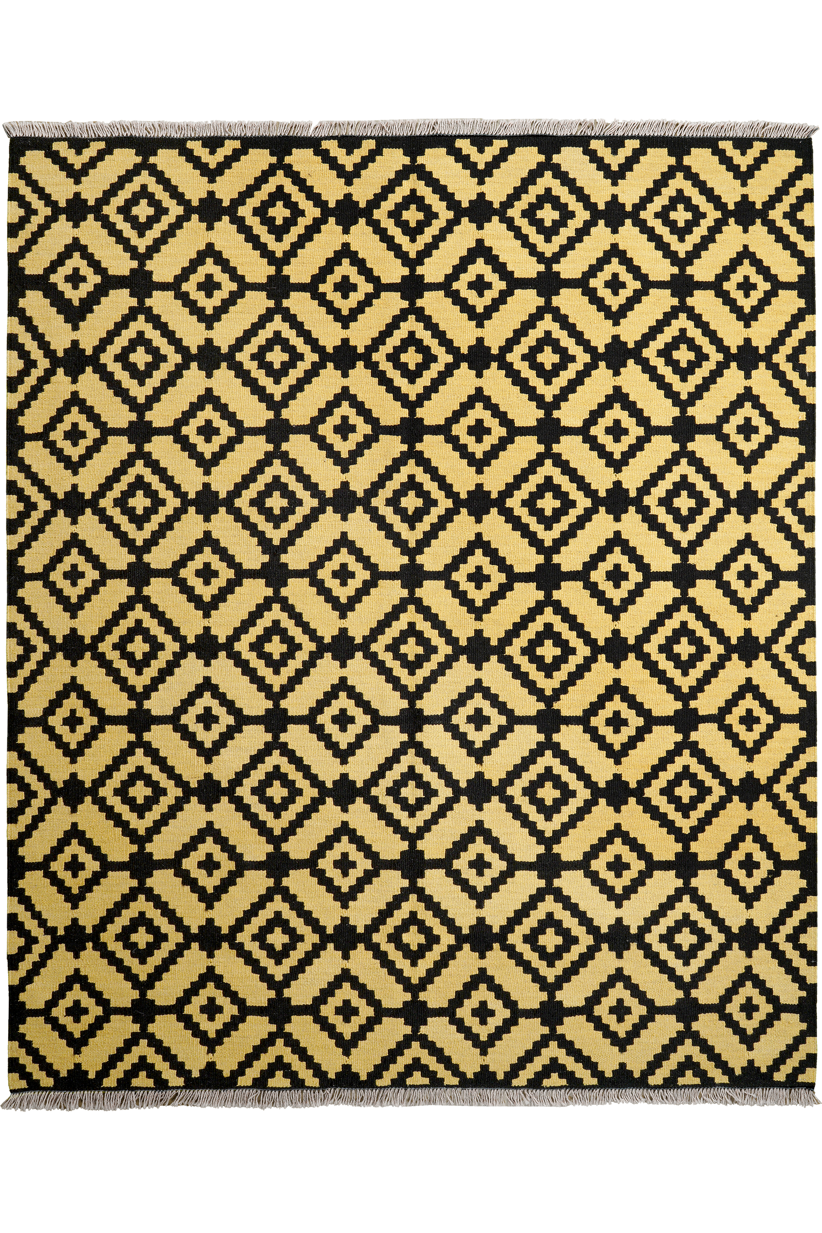 Kelim Gashgai — Handgefertigt, 192x157 cm, Gelb, 100% Virgin Wool | Main view