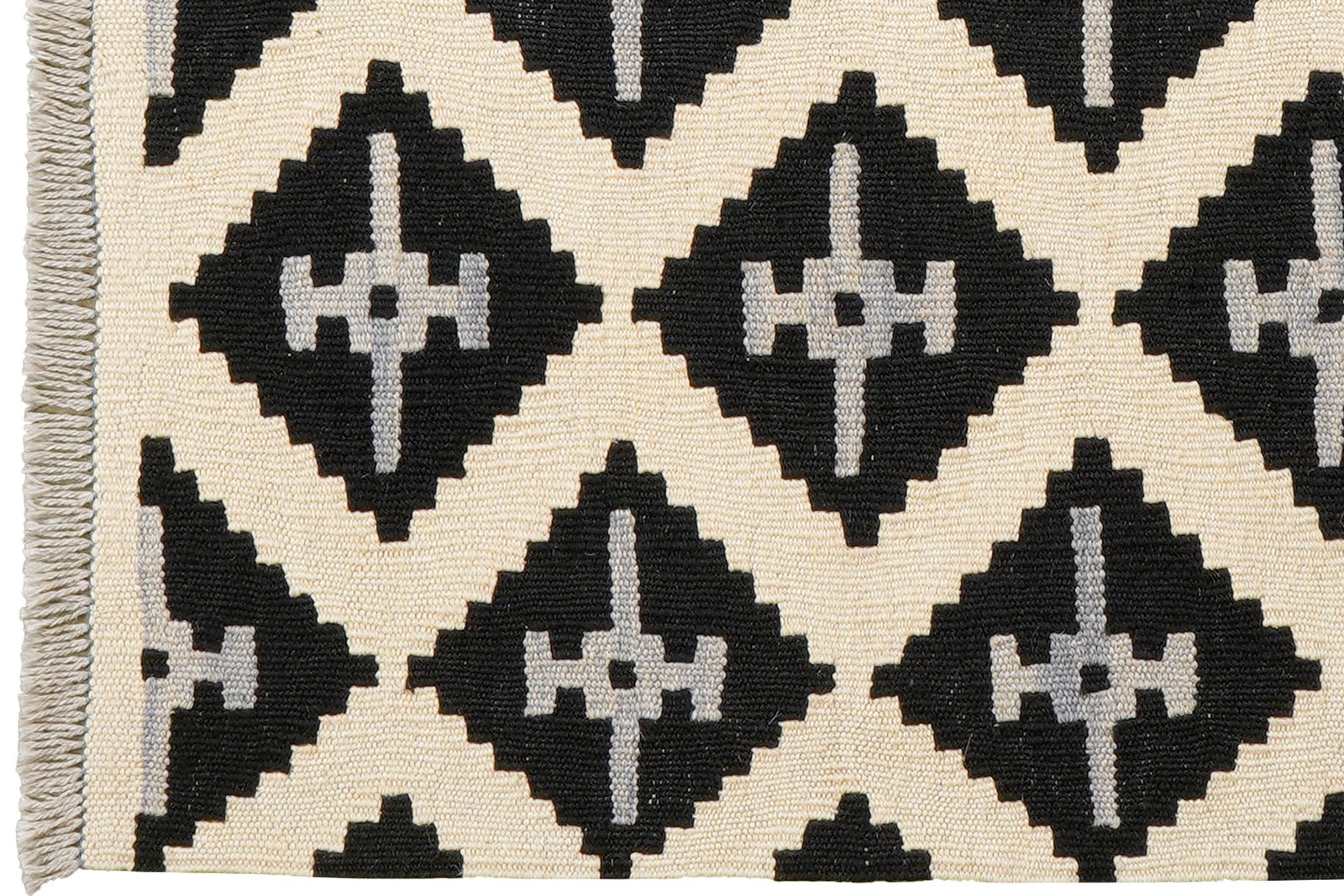 Kelim Gashgai — Handmade, 82x112 cm, Black, 100% Virgin Wool | View 3