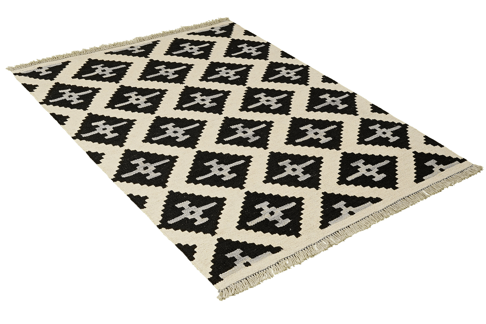 Kelim Gashgai — Handmade, 82x112 cm, Black, 100% Virgin Wool | View 4