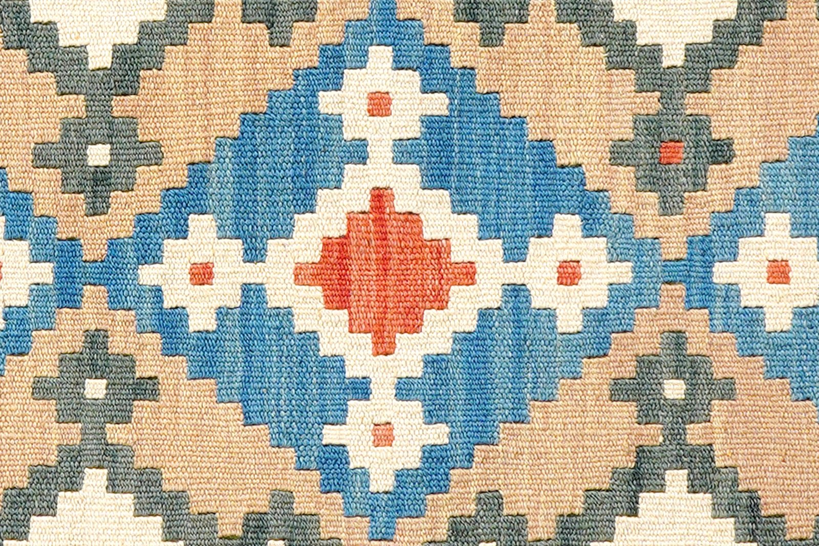 Kelim Gashgai — Handmade, 82x195 cm, Blue, 100% Virgin Wool | View 5