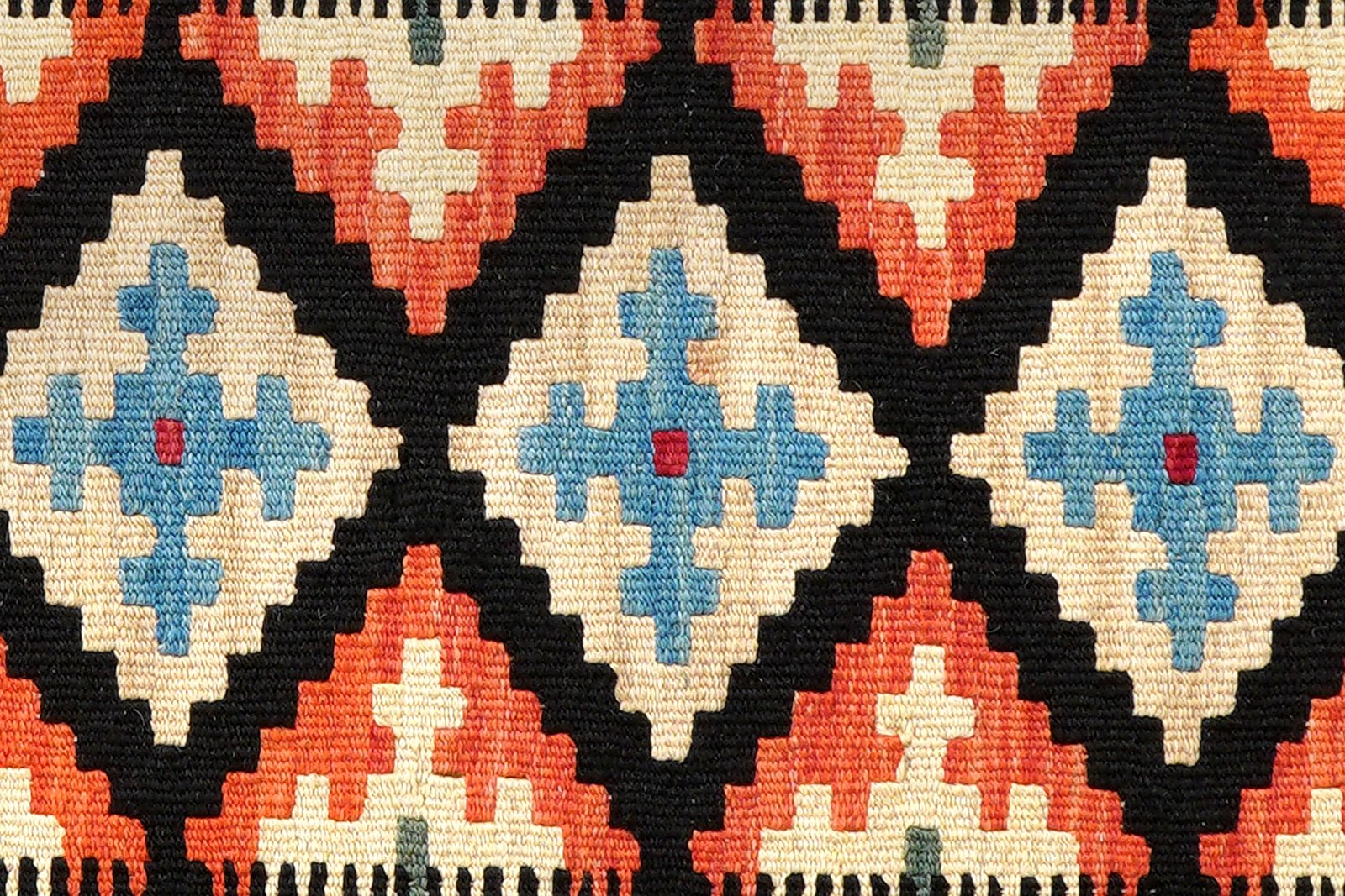 Kelim Gashgai — Handmade, 84x189 cm, Black, 100% Virgin Wool | View 5