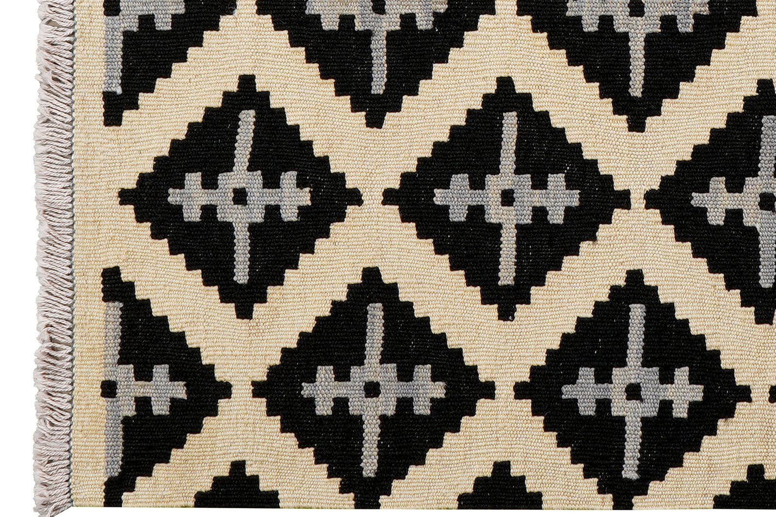 Kelim Gashgai — Handmade, 83x117 cm, Beige, 100% Virgin Wool | View 3