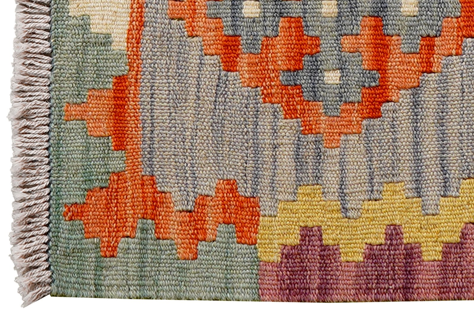 Kelim Gashgai — Handmade, 43x68 cm, Grey, 100% Virgin Wool | View 3