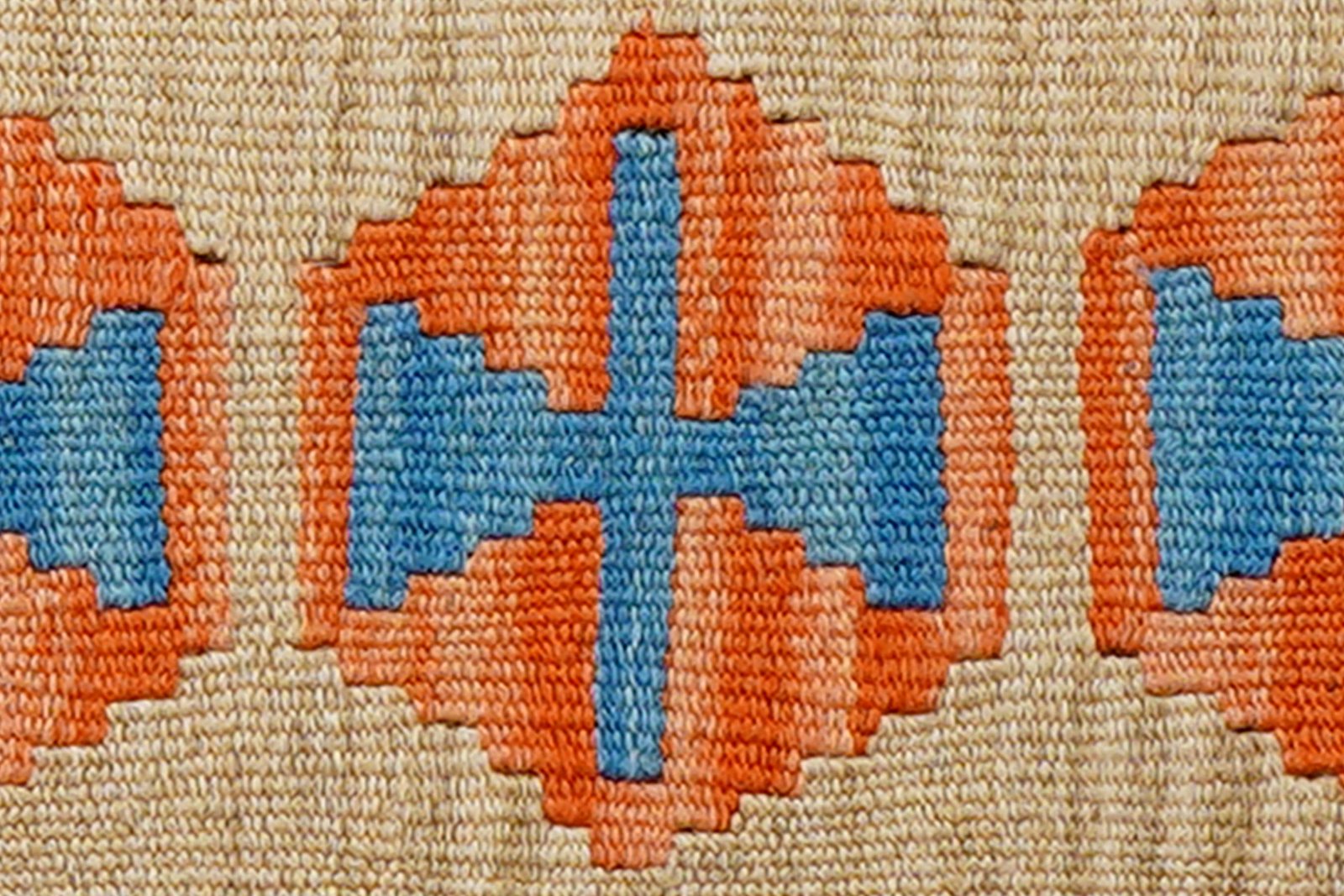 Kelim Gashgai — Handmade, 41x58 cm, Beige, 100% Virgin Wool | View 5