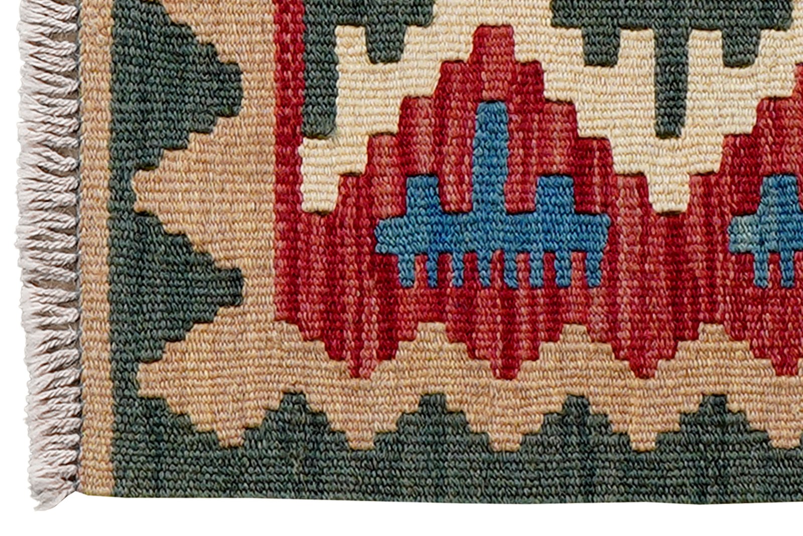 Kelim Gashgai — Handmade, 40x62 cm, Red, 100% Virgin Wool | View 3