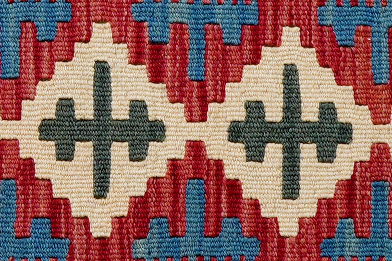 Kelim Gashgai — Handmade, 40x62 cm, Red, 100% Virgin Wool | View 5
