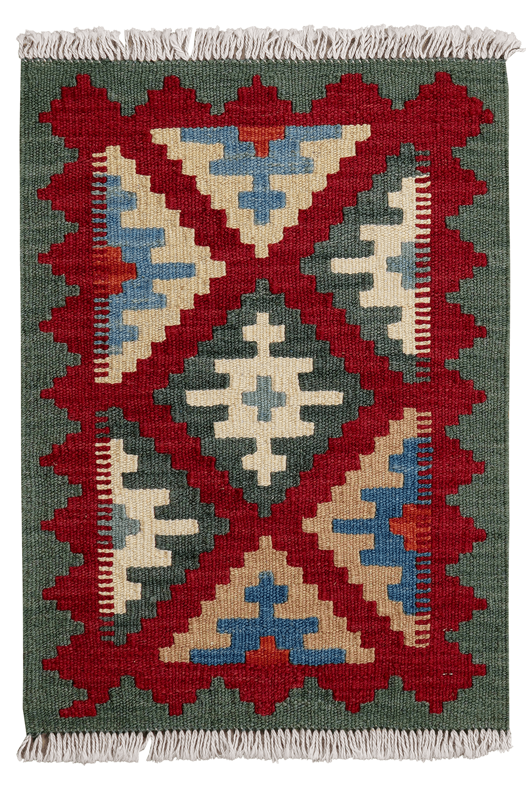 Kelim Gashgai — Handmade, 45x62 cm, Red, 100% Virgin Wool | Main view