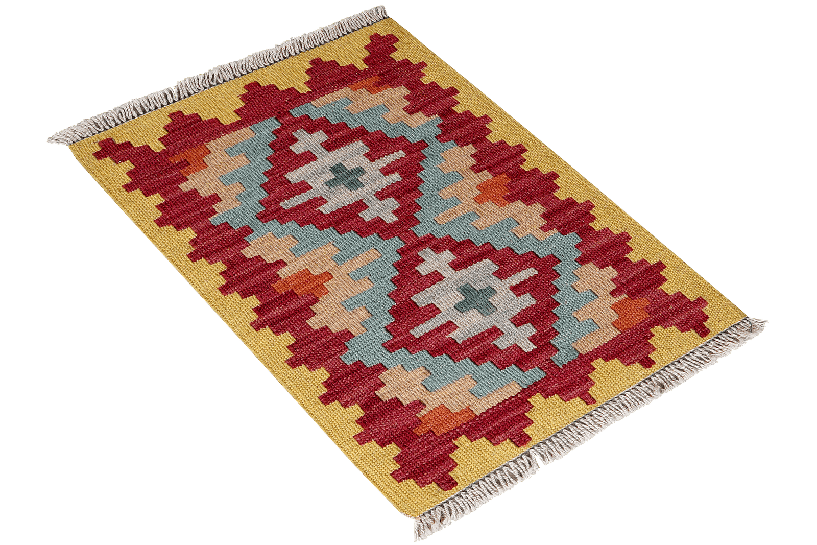 Kelim Gashgai — Handmade, 42x62 cm, Blue, 100% Virgin Wool | View 4
