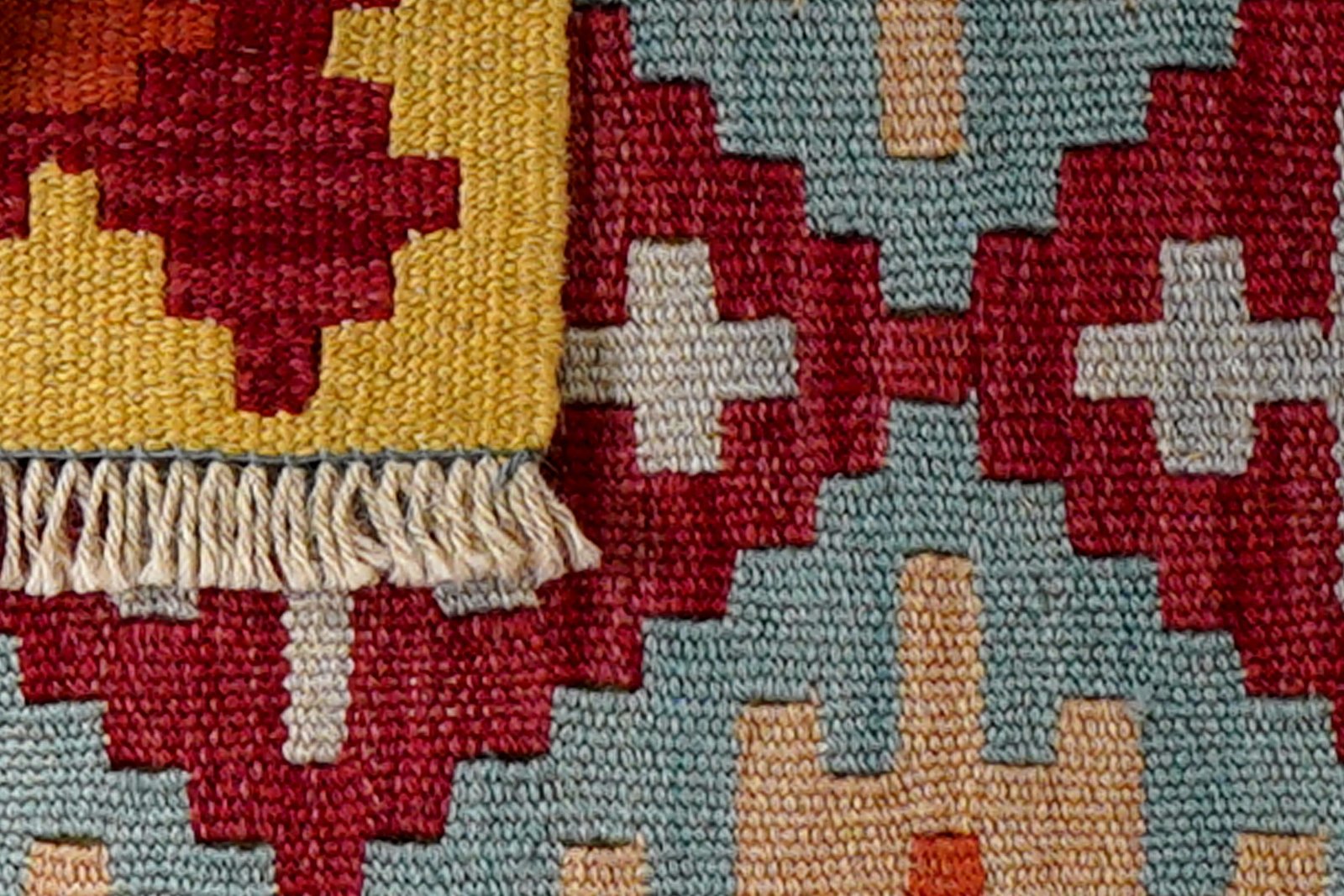Kelim Gashgai — Handmade, 42x62 cm, Blue, 100% Virgin Wool | View 6