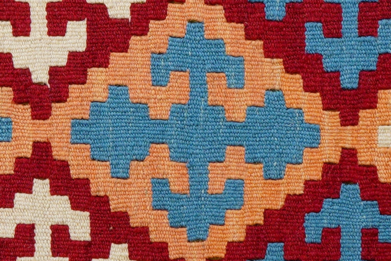 Kelim Gashgai — Handmade, 42x66 cm, Red, 100% Virgin Wool | View 5