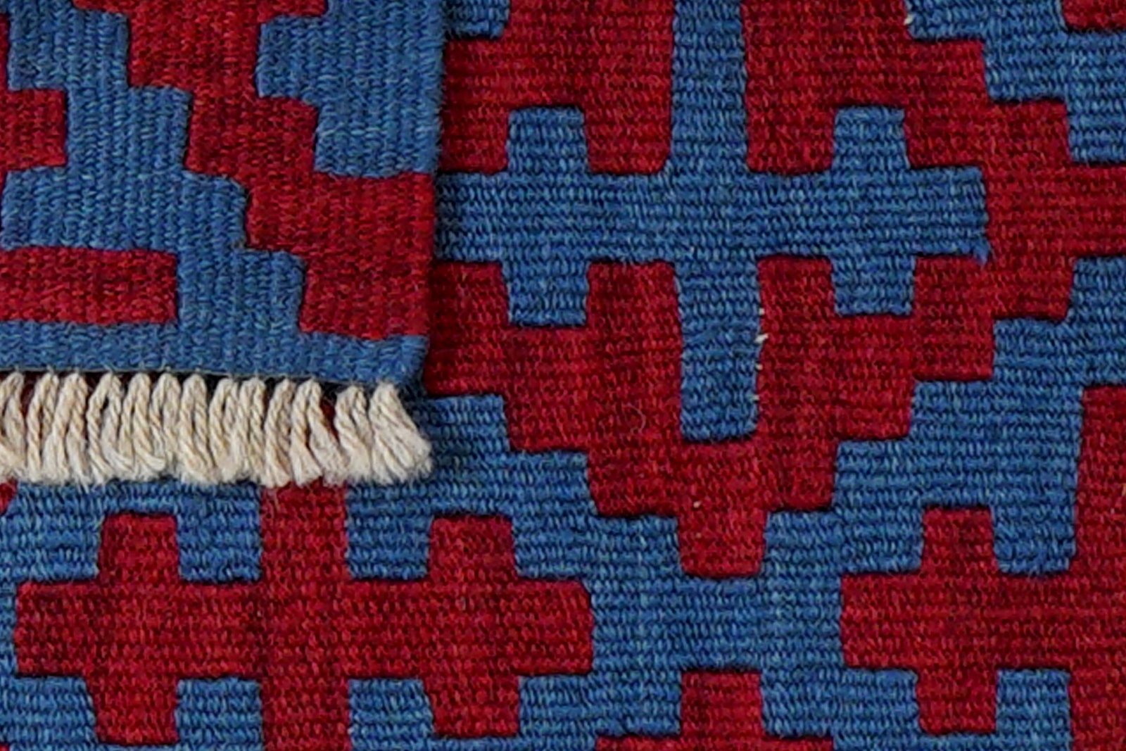 Kelim Gashgai — Handmade, 41x60 cm, Red, 100% Virgin Wool | View 6