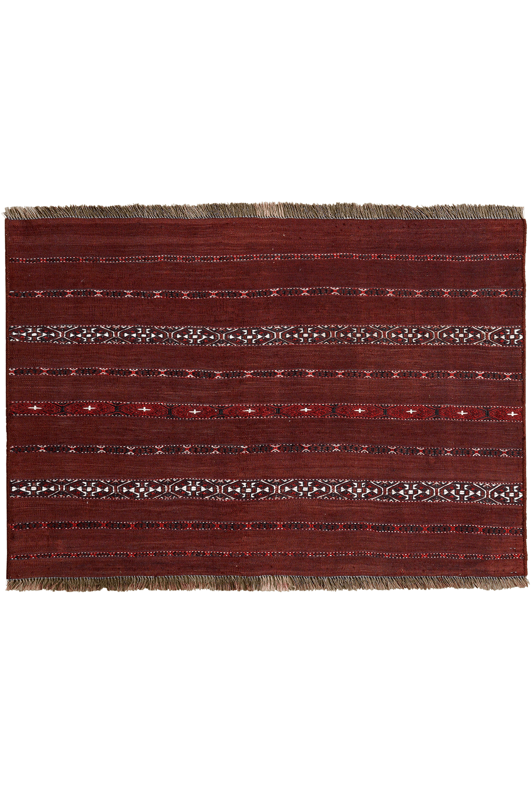 Kelim Turkman — Handmade, 98x67 cm, Brown, 100% Virgin Wool | Main view