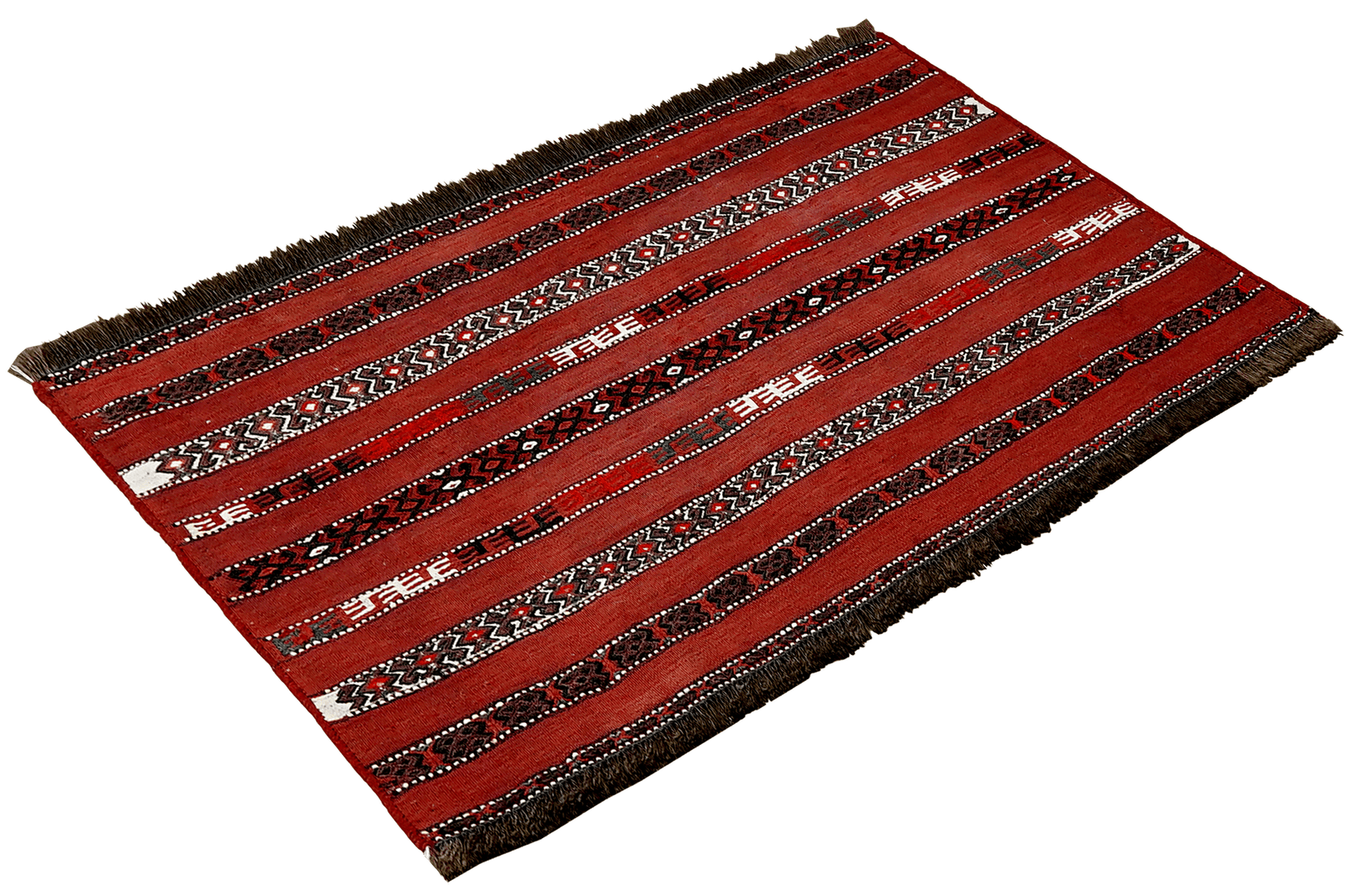 Kelim Turkman — Handmade, 101x51 cm, Red, 100% Virgin Wool | View 4