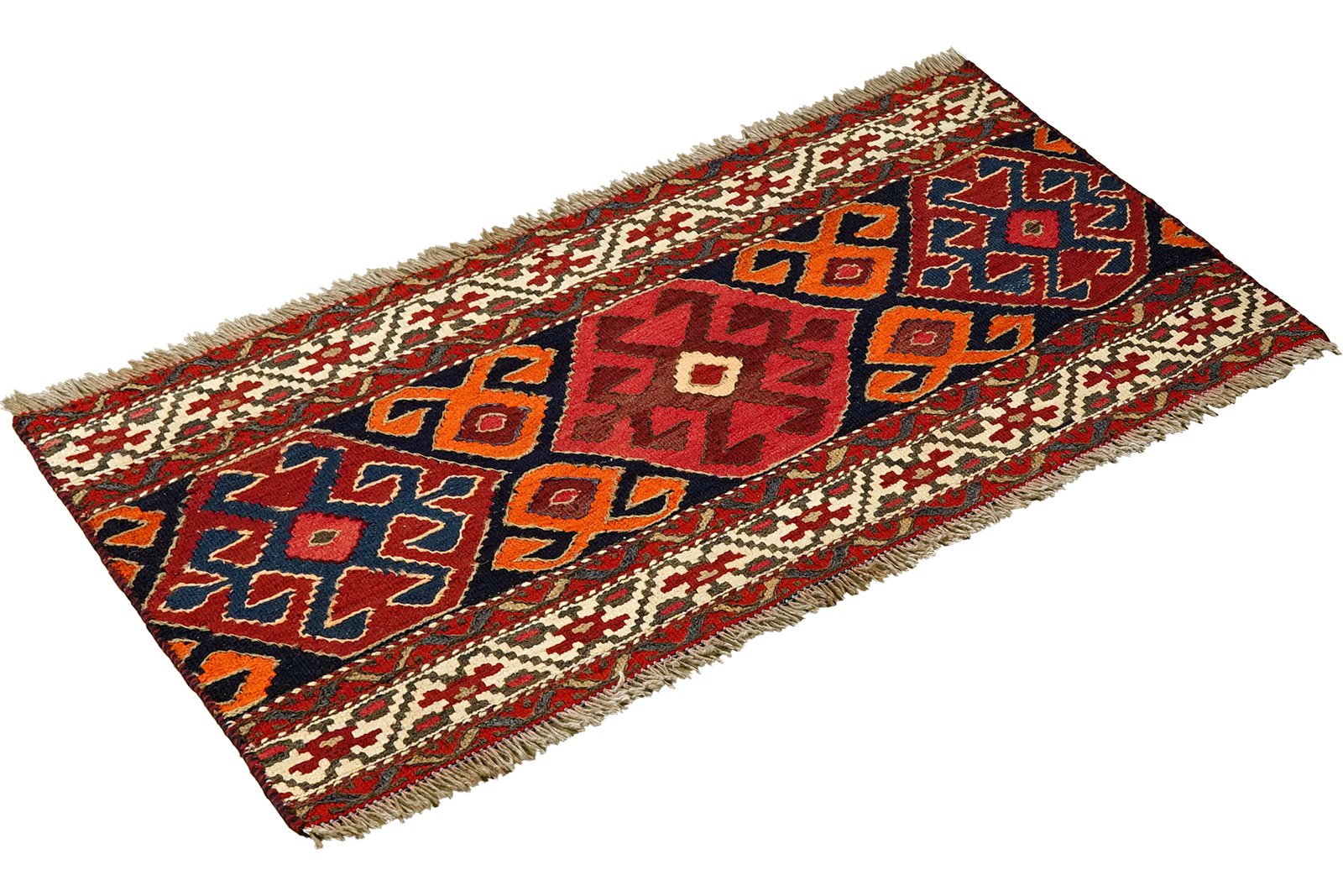 Sumak Shahsavan — Handmade, 110x53 cm, Blue, 100% Virgin Wool | View 4