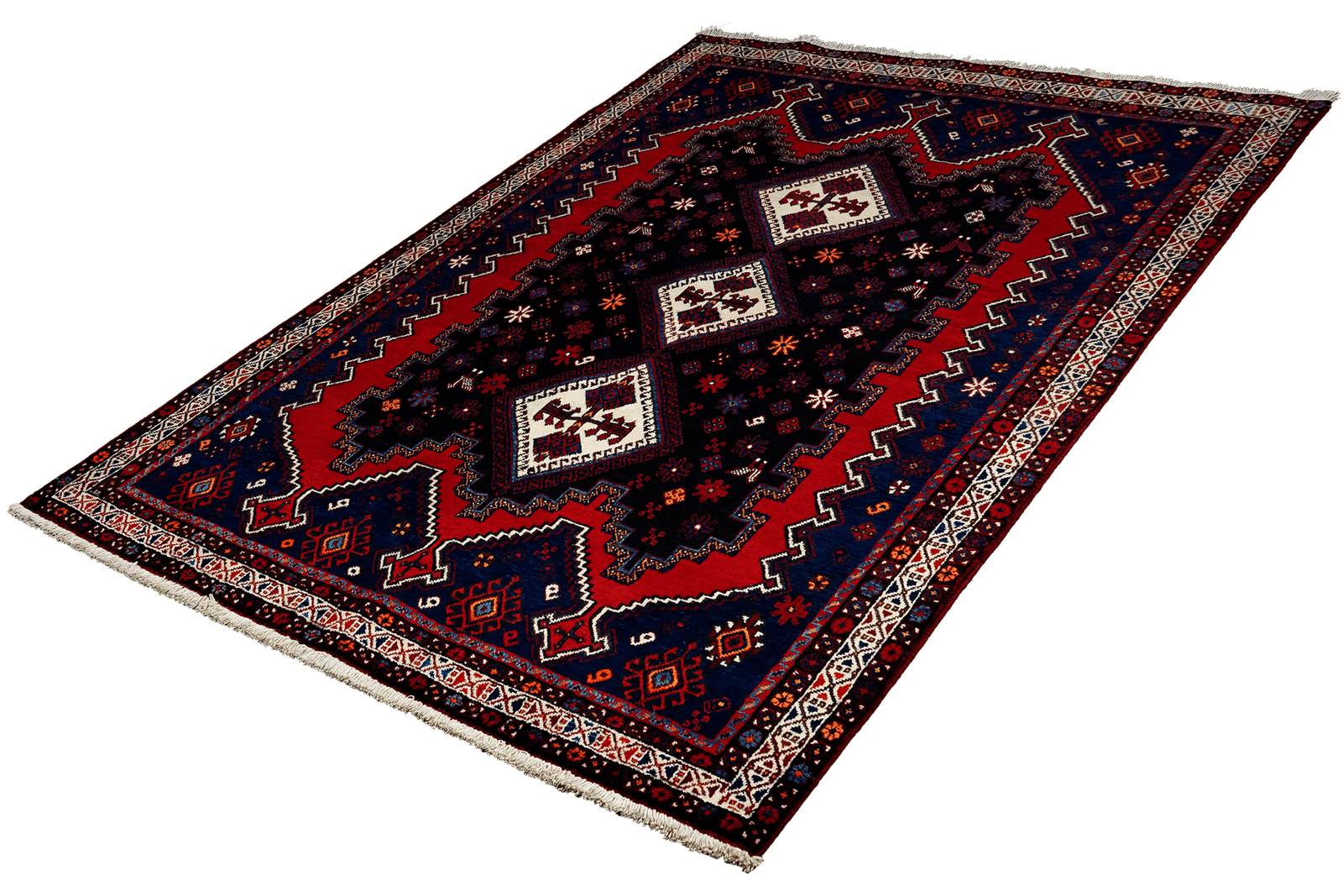 Afshar — Hand-knotted, 161x230 cm, Blue, 100% Virgin Wool | View 5