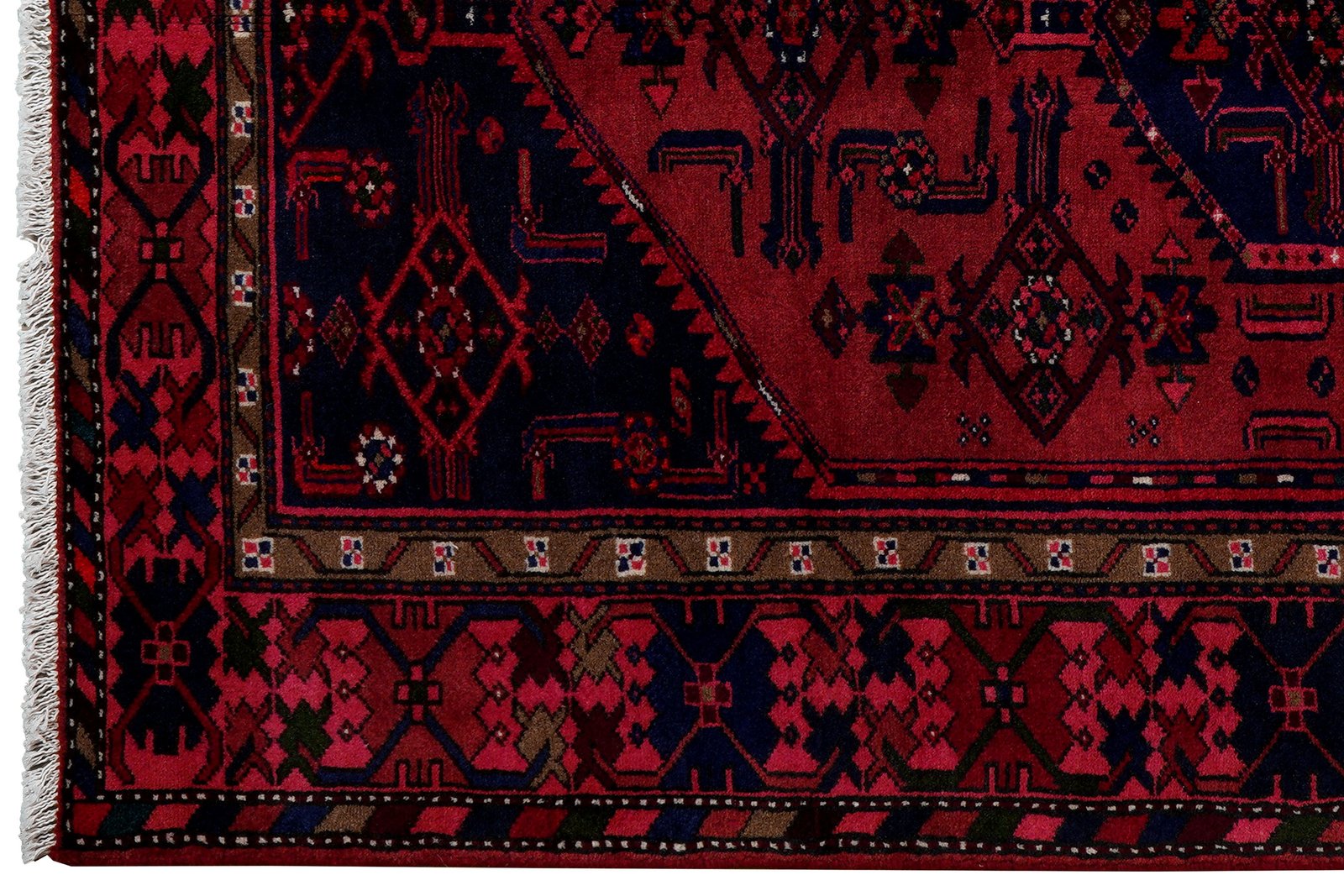 Khamseh — Hand-knotted, 126x205 cm, Red, 100% Virgin Wool | View 3