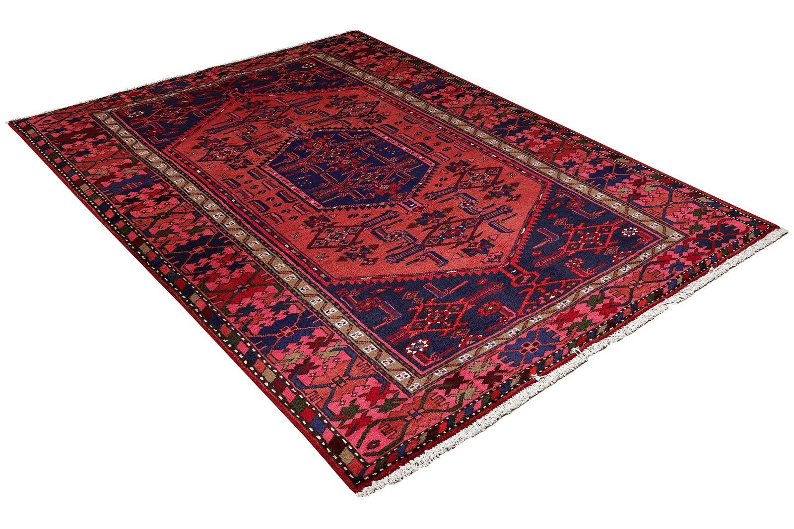Khamseh — Hand-knotted, 126x205 cm, Red, 100% Virgin Wool | View 4