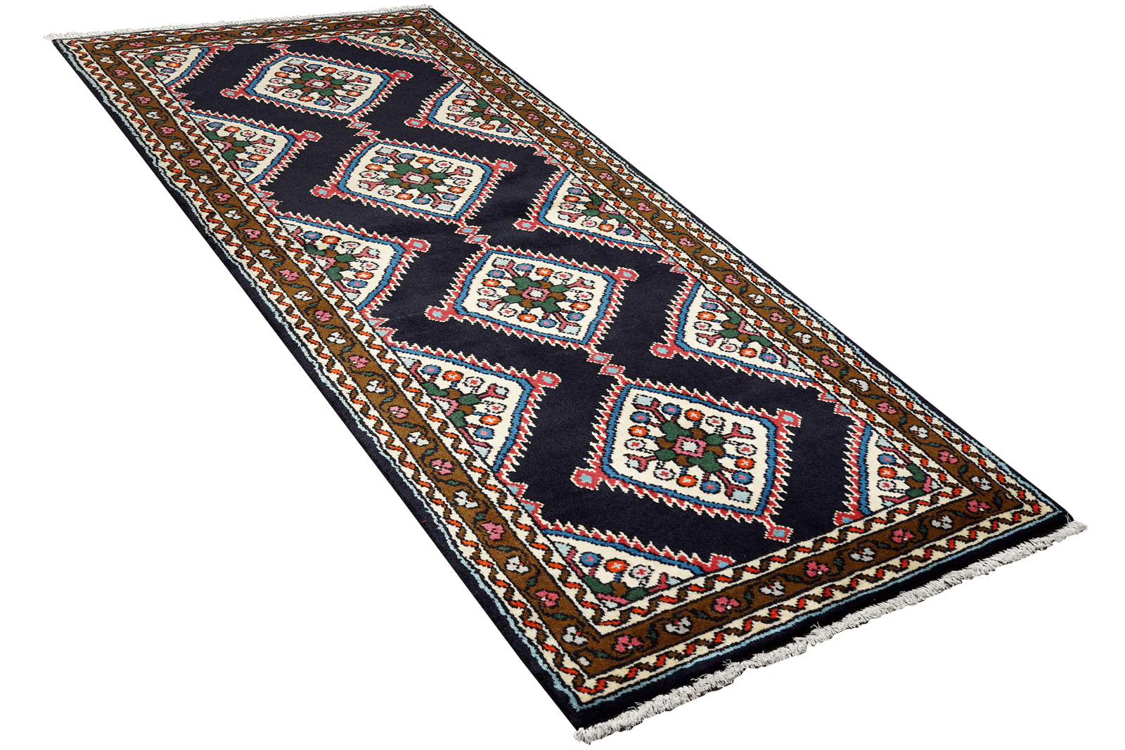 Hamadan — Hand-knotted, 73x192 cm, Blue, 100% Virgin Wool | View 4