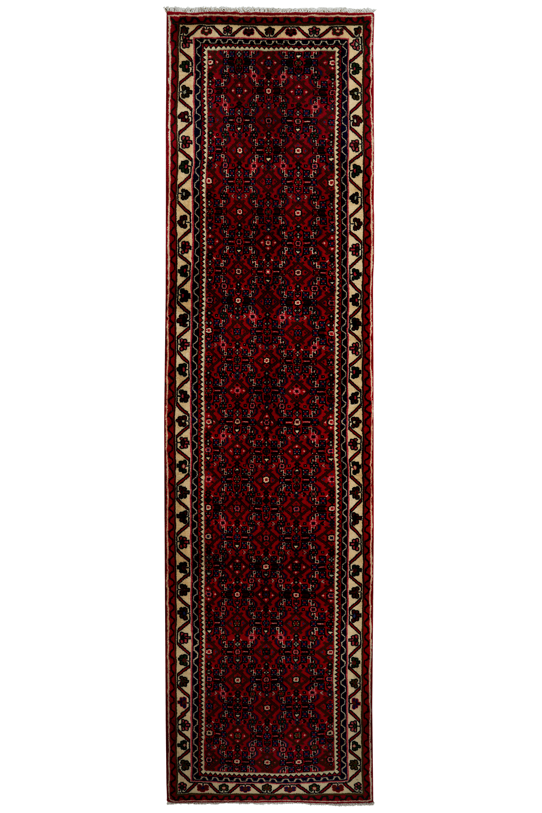 Hosseinabad — Hand-knotted, 79x304 cm, Red, 100% Virgin Wool | Main view