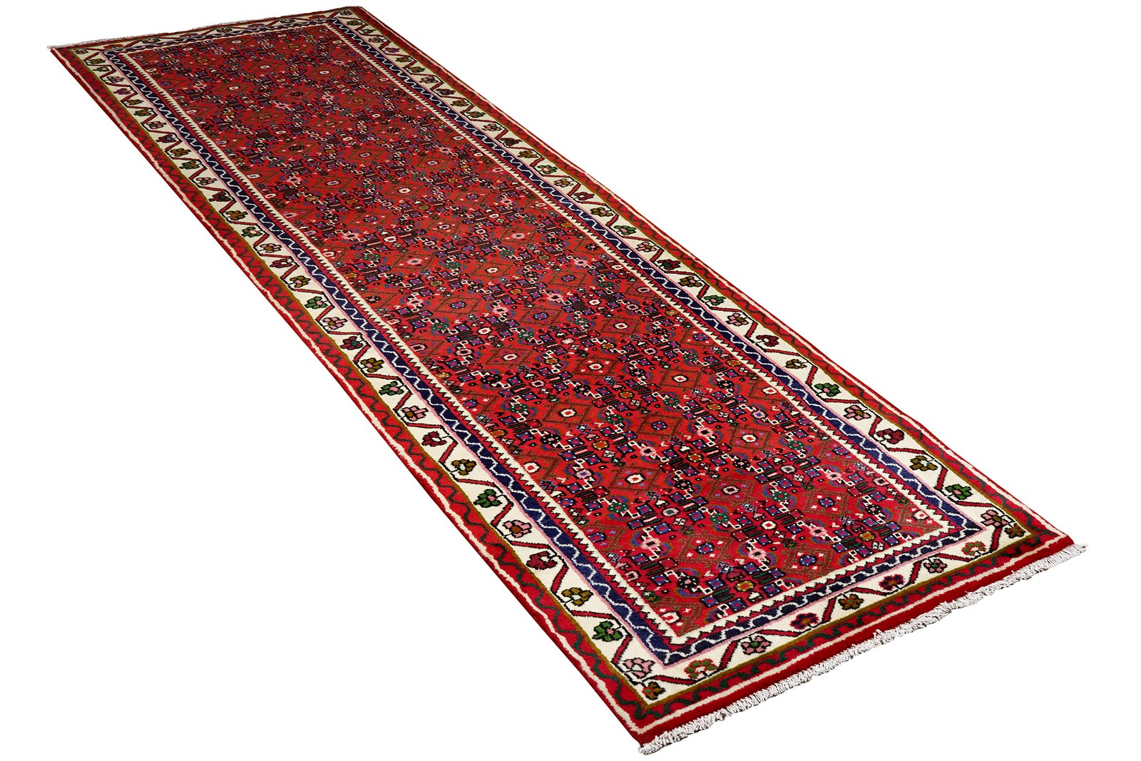 Hosseinabad — Hand-knotted, 79x304 cm, Red, 100% Virgin Wool | View 4