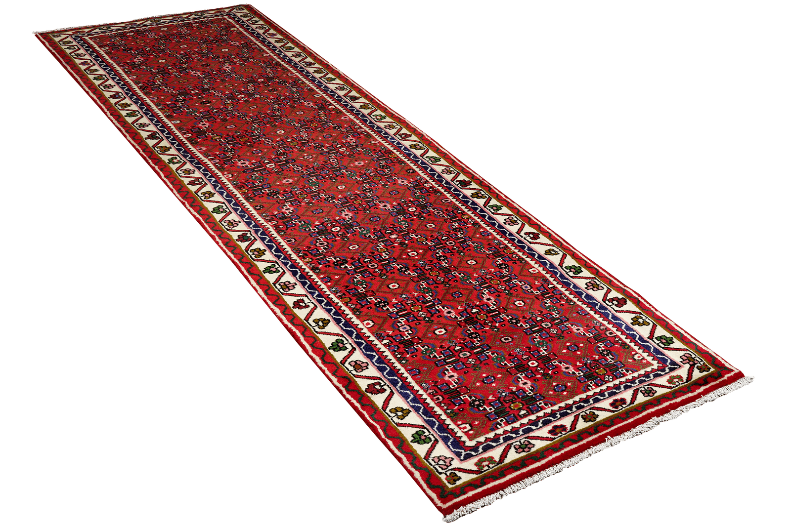 Hosseinabad — Hand-knotted, 79x304 cm, Red, 100% Virgin Wool | View 4