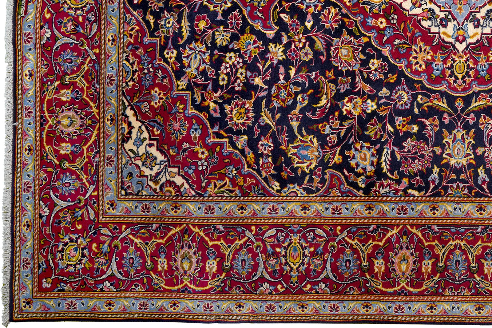 Kashan — Hand-knotted, 205x294 cm, Blue, 100% Virgin Wool | View 3