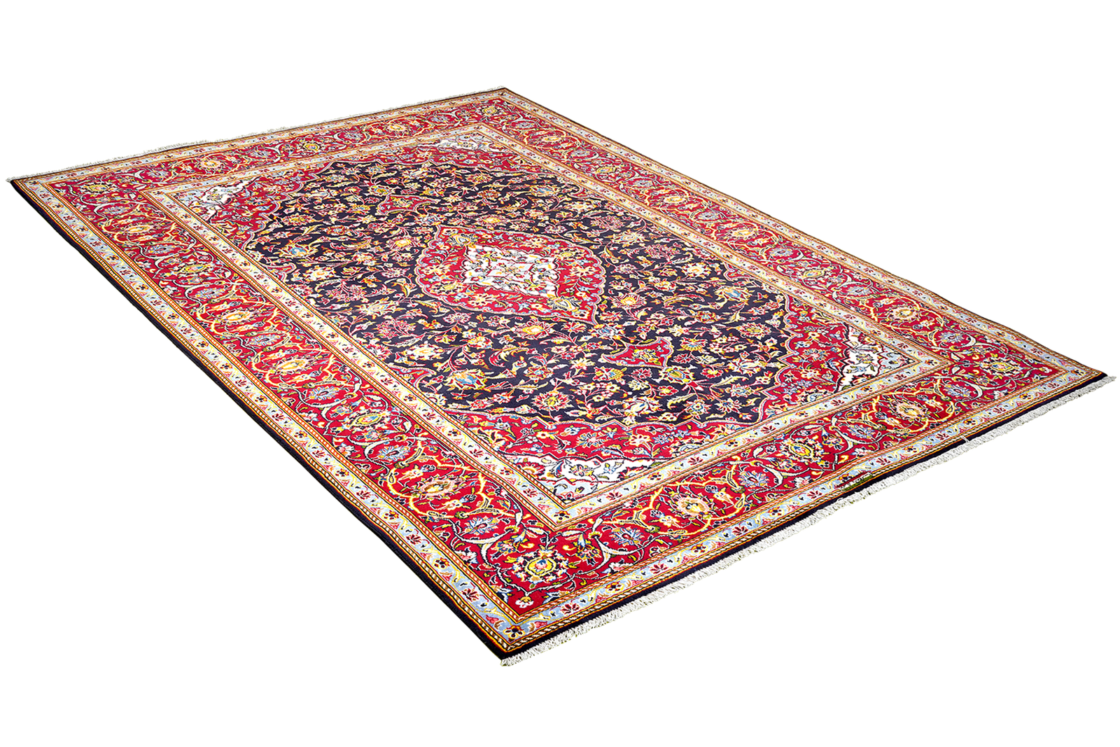 Kashan — Hand-knotted, 205x294 cm, Blue, 100% Virgin Wool | View 4