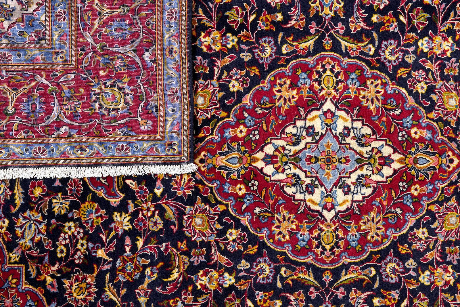 Kashan — Hand-knotted, 205x294 cm, Blue, 100% Virgin Wool | View 7