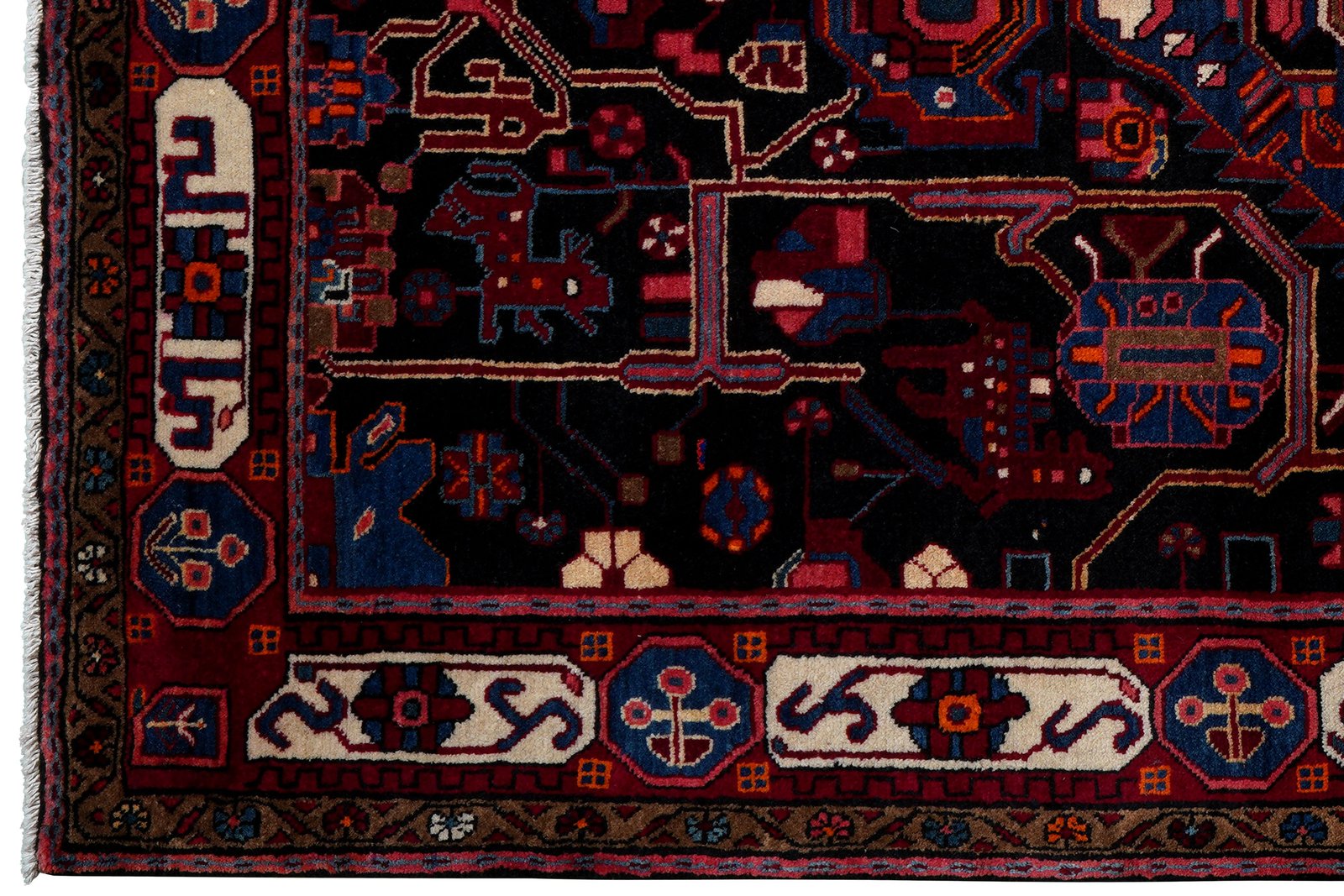 Nahavand — Hand-knotted, 145x252 cm, Black, 100% Virgin Wool | View 3