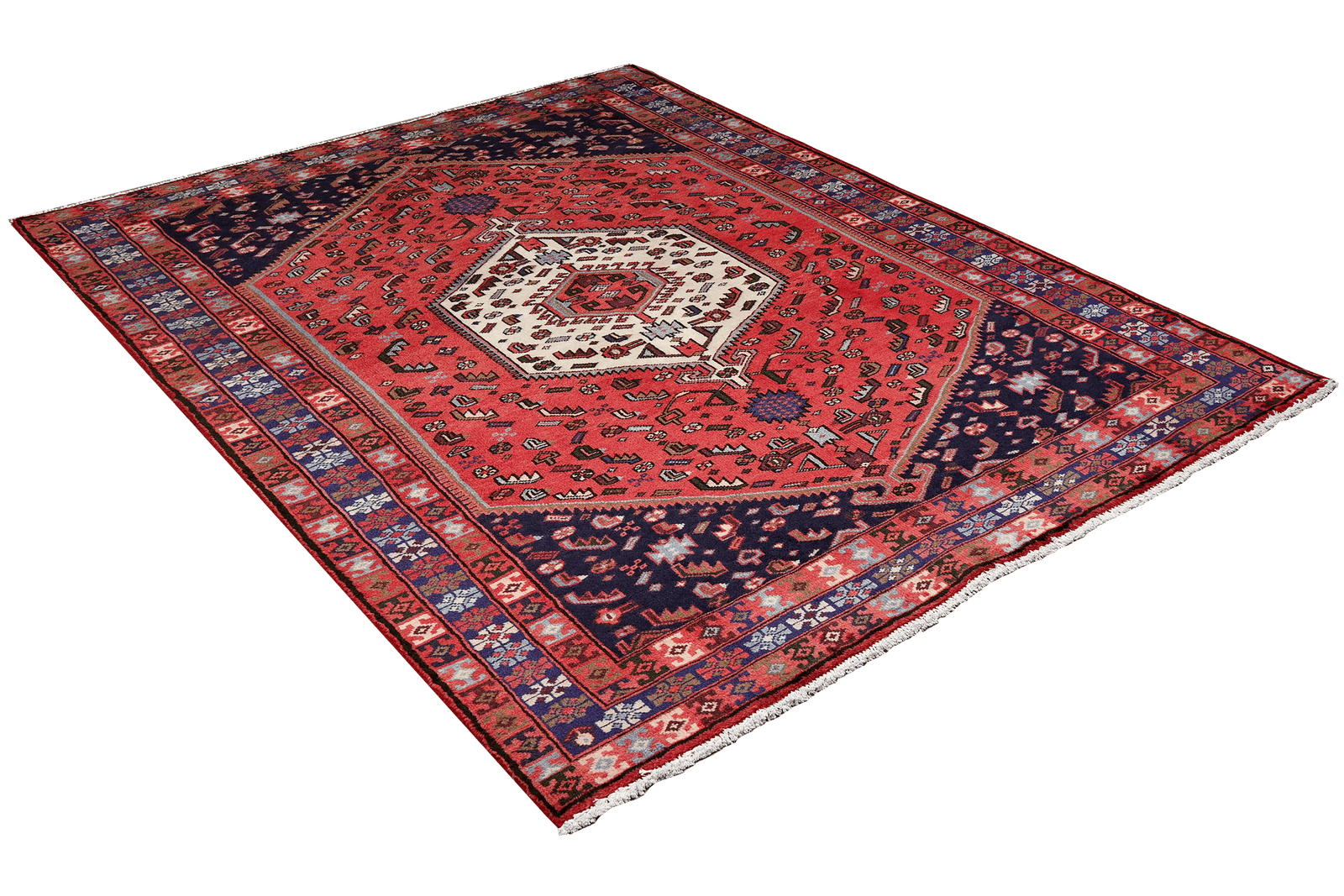 Khamseh — Hand-knotted, 132x200 cm, Red, 100% Virgin Wool | View 4