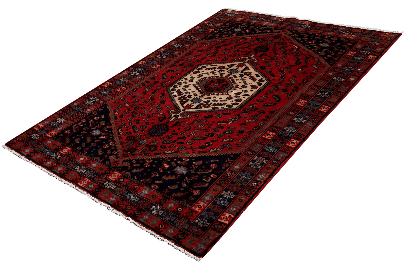 Khamseh — Hand-knotted, 132x200 cm, Red, 100% Virgin Wool | View 5