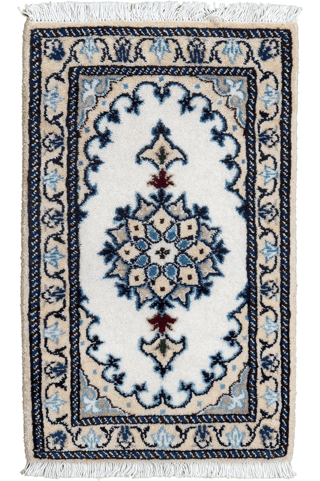 Nain 12La — Hand-knotted, 39x64 cm, Beige, 100% Virgin Wool | Main view
