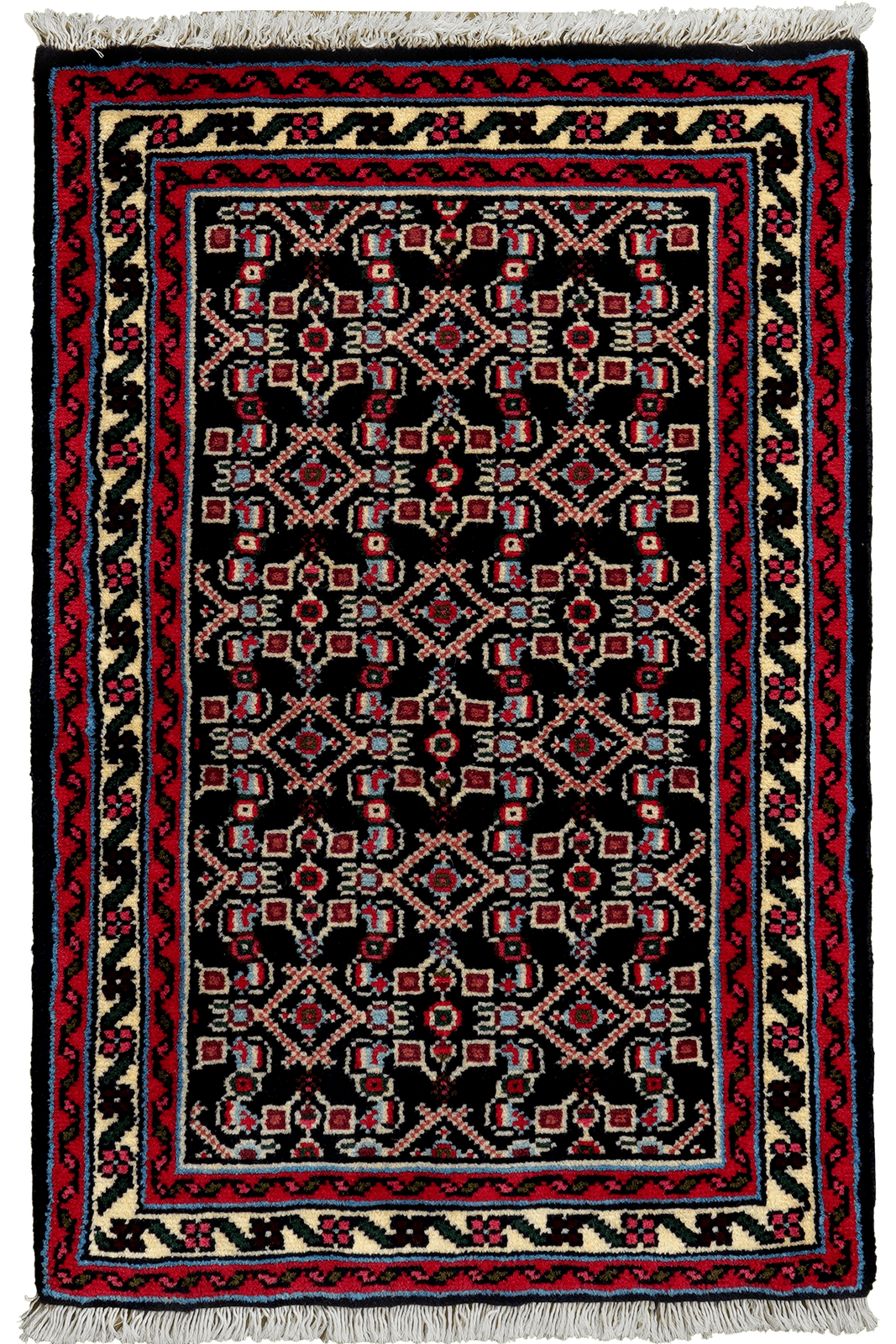 Hamadan — Hand-knotted, 61x94 cm, Blue, 100% Virgin Wool | Main view