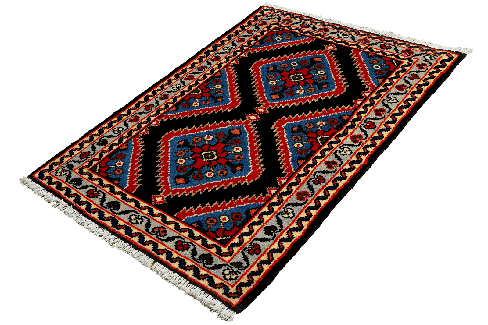 Hamadan — Hand-knotted, 60x99 cm, Blue, 100% Virgin Wool | View 5