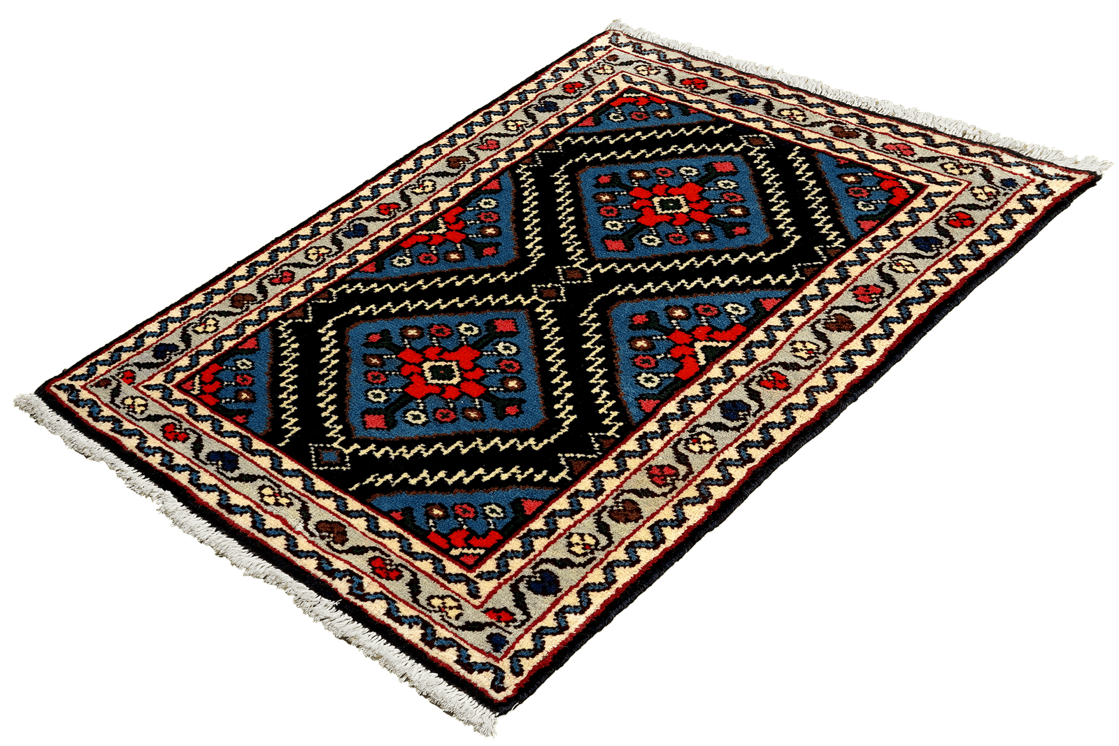 Hamadan — Hand-knotted, 57x94 cm, Blue, 100% Virgin Wool | View 5