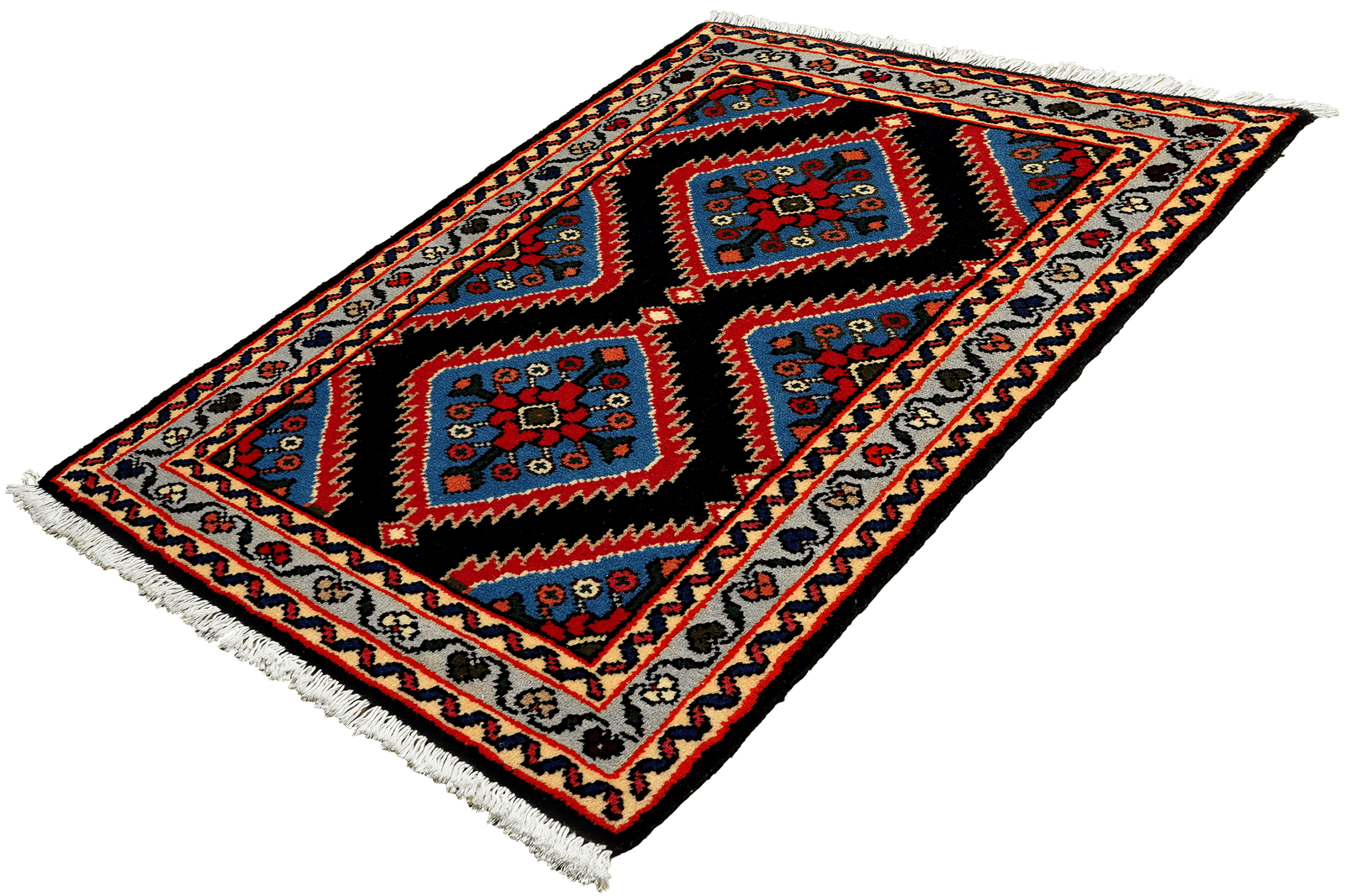 Hamadan — Hand-knotted, 63x96 cm, Blue, 100% Virgin Wool | View 5