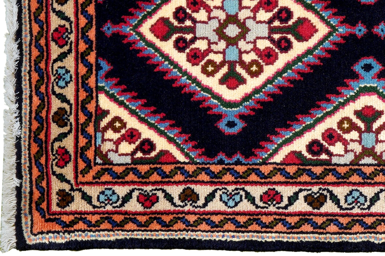 Hamadan — Hand-knotted, 70x204 cm, Blue, 100% Virgin Wool | View 3