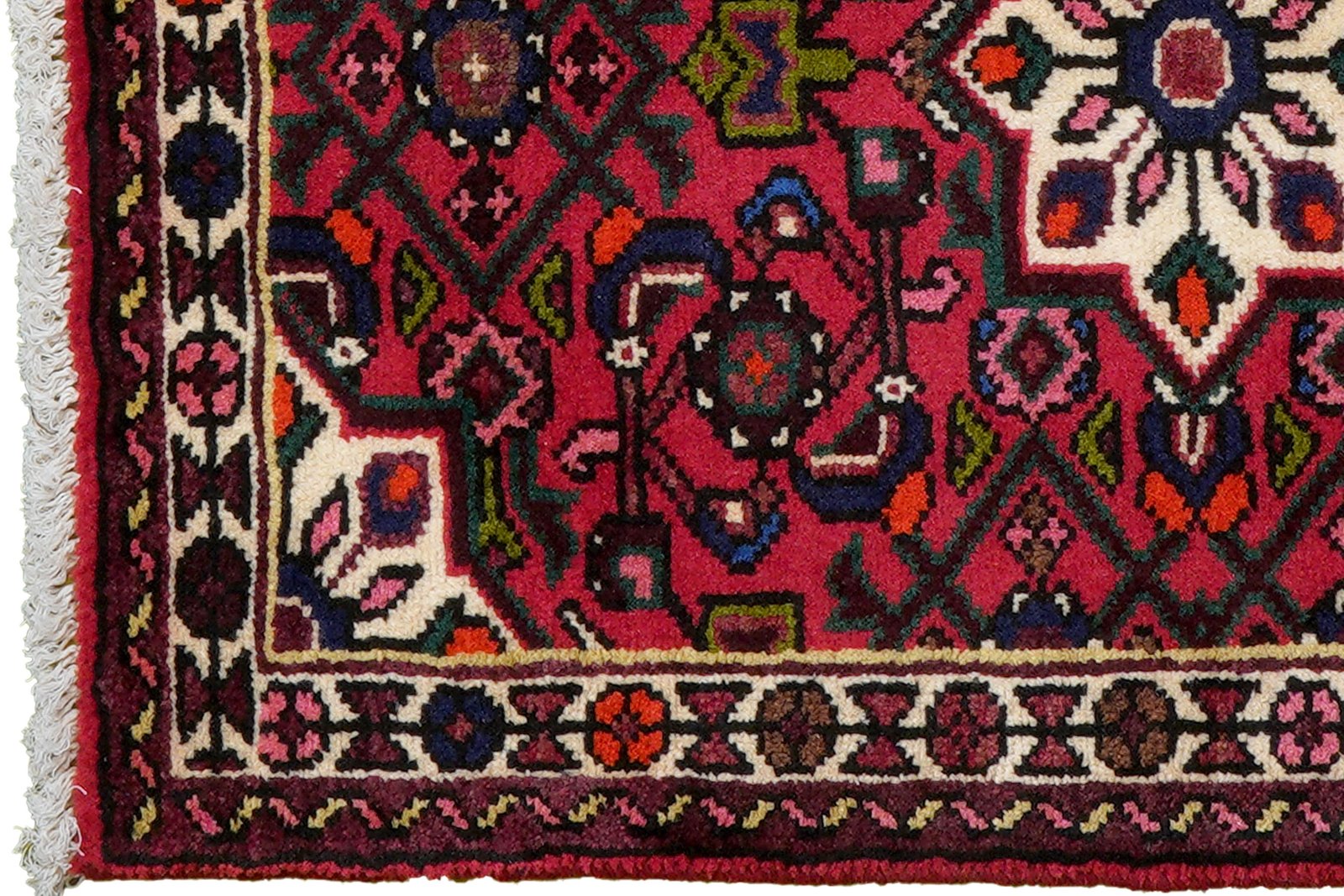Hosseinabad — Hand-knotted, 64x90 cm, Red, 100% Virgin Wool | View 3