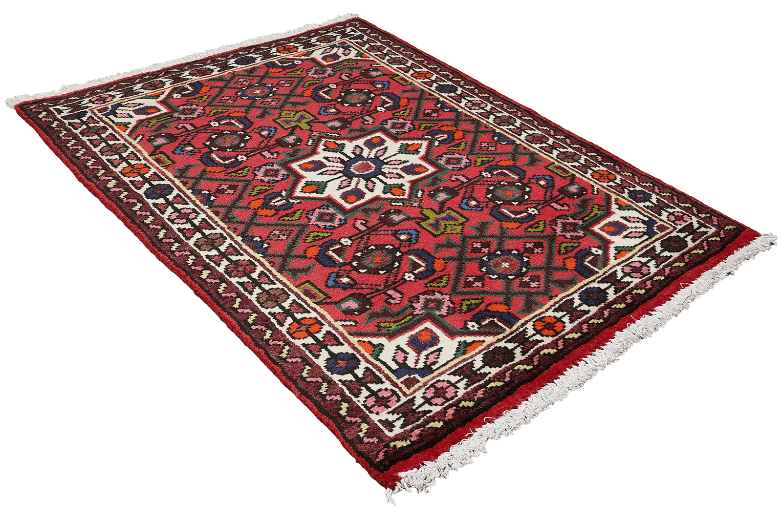 Hosseinabad — Hand-knotted, 64x90 cm, Red, 100% Virgin Wool | View 4