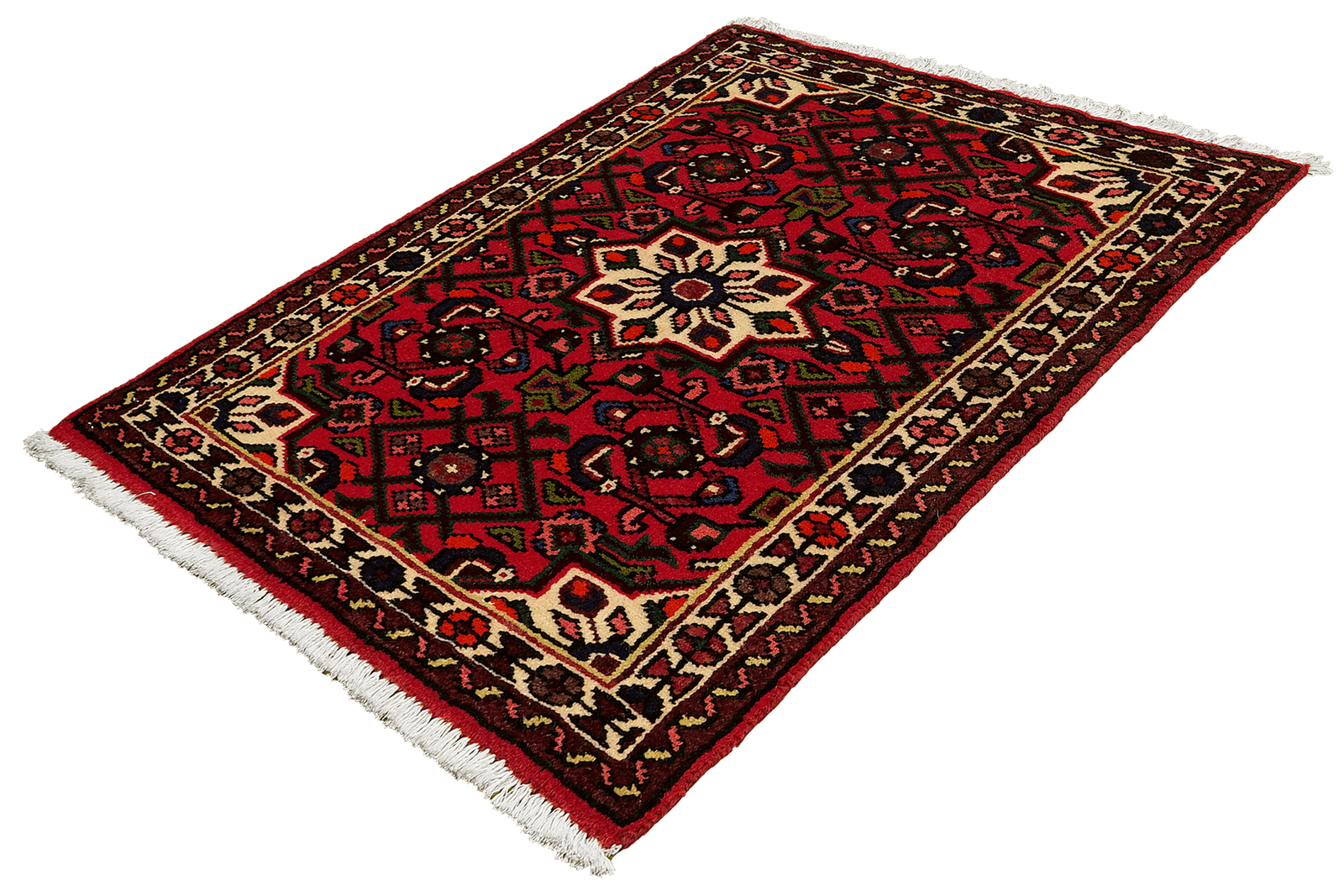 Hosseinabad — Hand-knotted, 64x90 cm, Red, 100% Virgin Wool | View 5