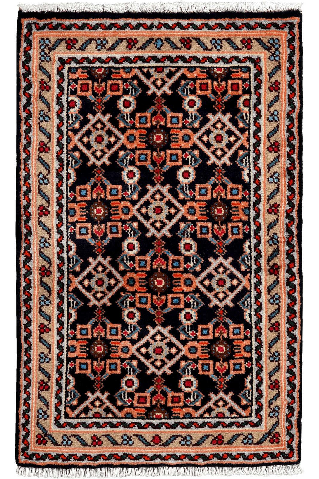 Hamadan — Hand-knotted, 60x94 cm, Blue, 100% Virgin Wool | Main view