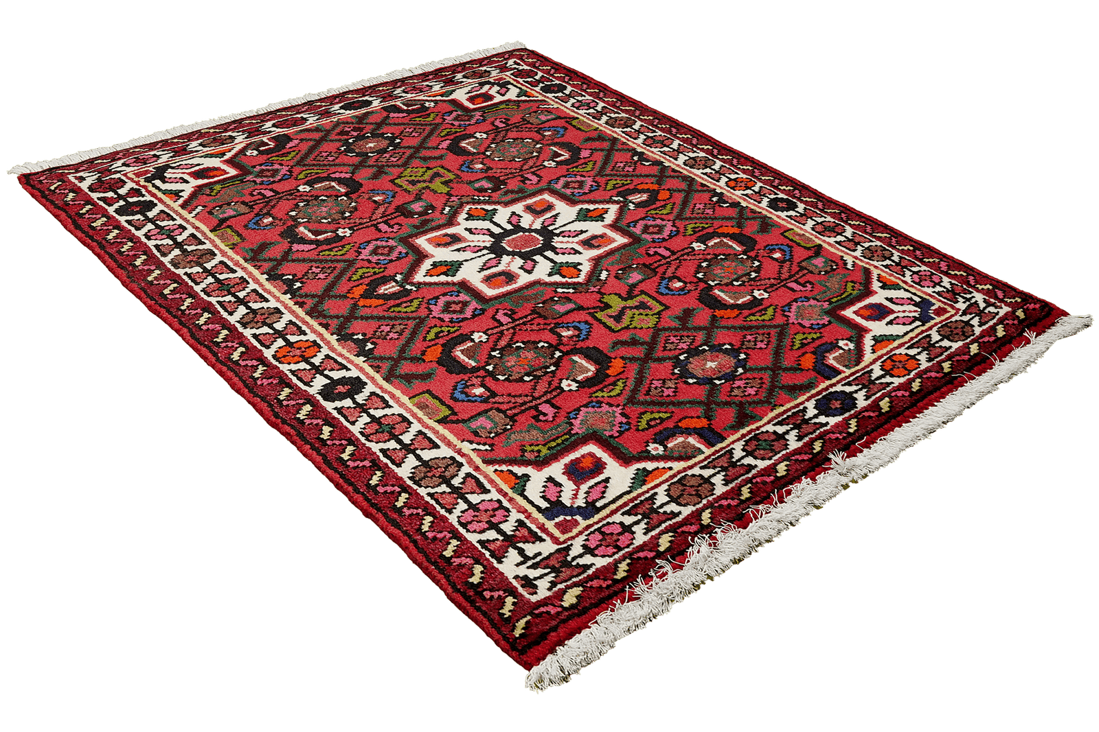Hosseinabad — Hand-knotted, 64x90 cm, Red, 100% Virgin Wool | View 4