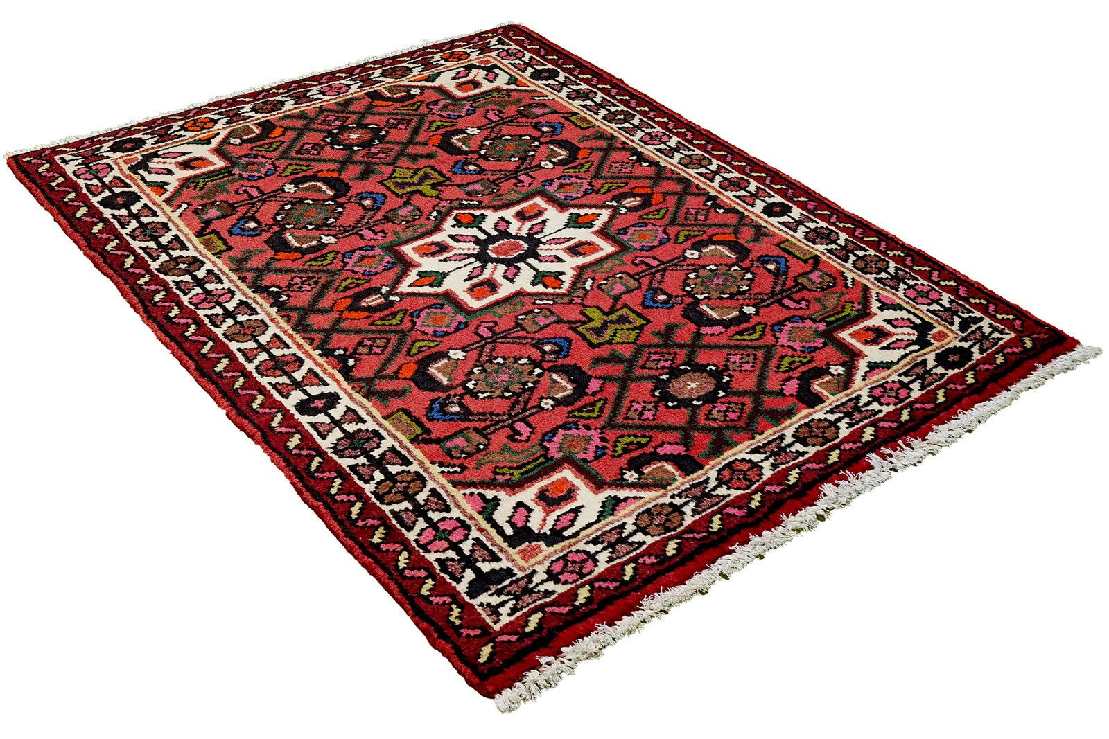 Hosseinabad — Hand-knotted, 64x94 cm, Red, 100% Virgin Wool | View 4