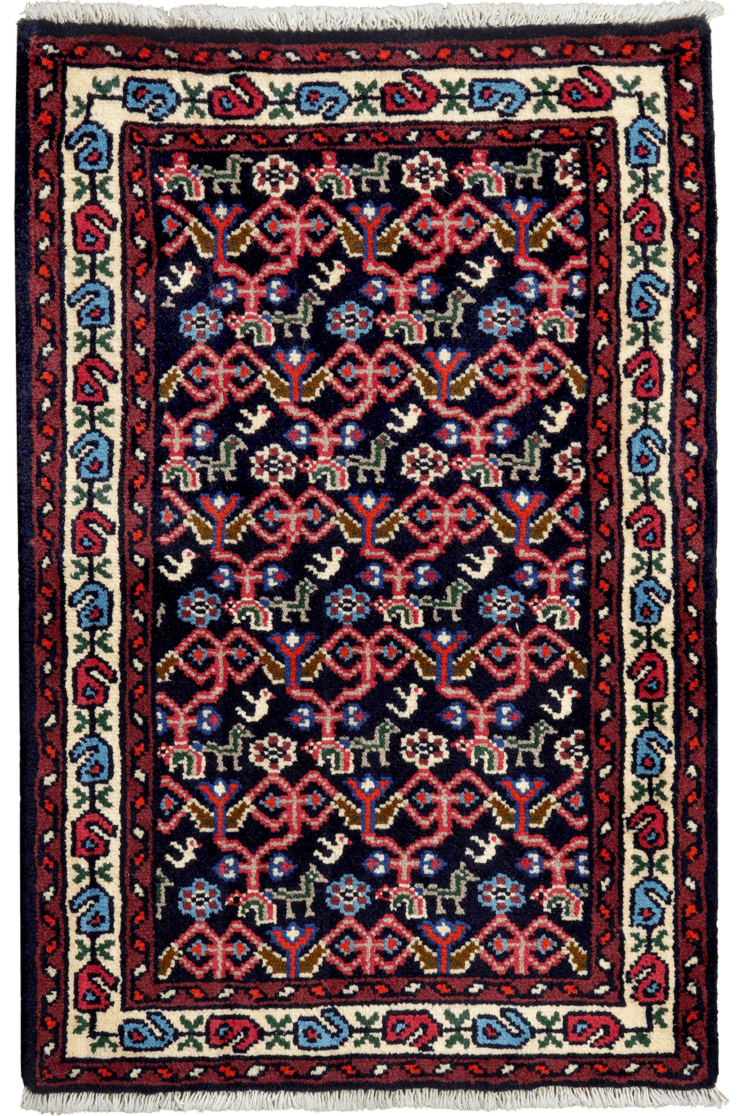 Hamadan — Hand-knotted, 63x96 cm, Blue, 100% Virgin Wool | Main view