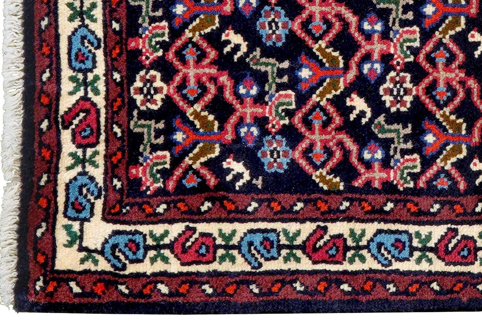 Hamadan — Hand-knotted, 63x96 cm, Blue, 100% Virgin Wool | View 3