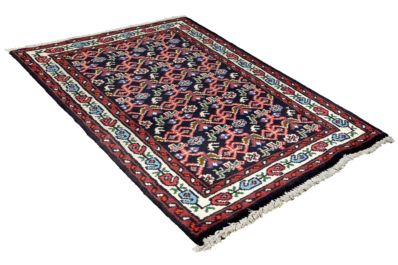 Hamadan — Hand-knotted, 63x96 cm, Blue, 100% Virgin Wool | View 4