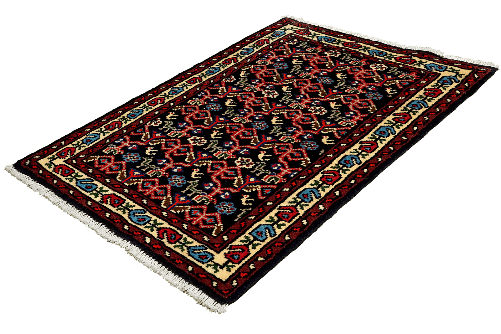 Hamadan — Hand-knotted, 63x96 cm, Blue, 100% Virgin Wool | View 5