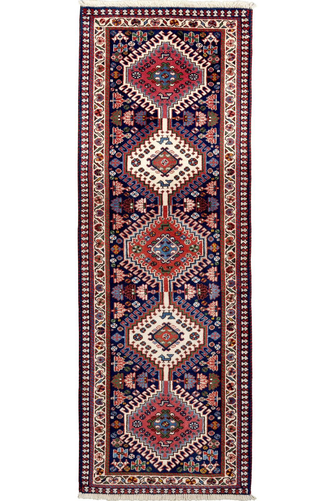 Yalameh — Hand-knotted, 53x152 cm, Blue, 100% Virgin Wool | Main view