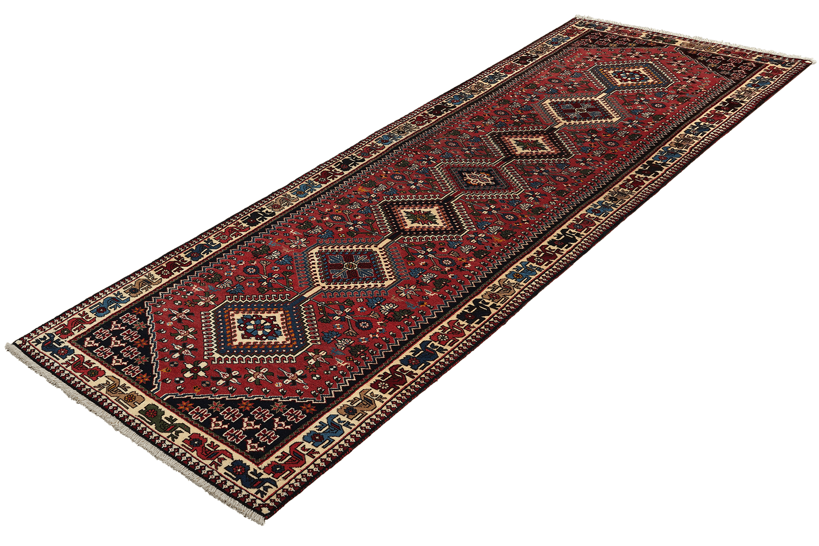Yalameh — Hand-knotted, 85x304 cm, Red, 100% Virgin Wool | View 5