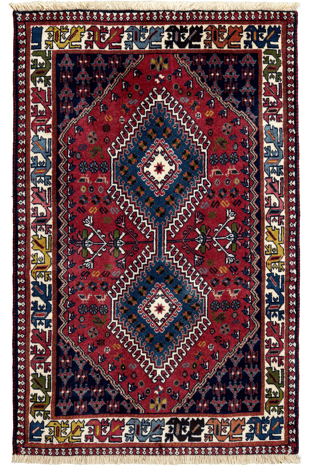 Yalameh — Hand-knotted, 81x128 cm, Red, 100% Virgin Wool | Main view